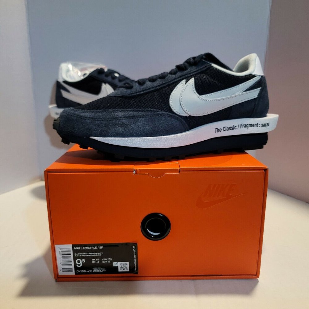 Nike x Sacai x Fragment LD Waffle "Blue Void" (DH2684-400)- Men's Size 9.5 NEW